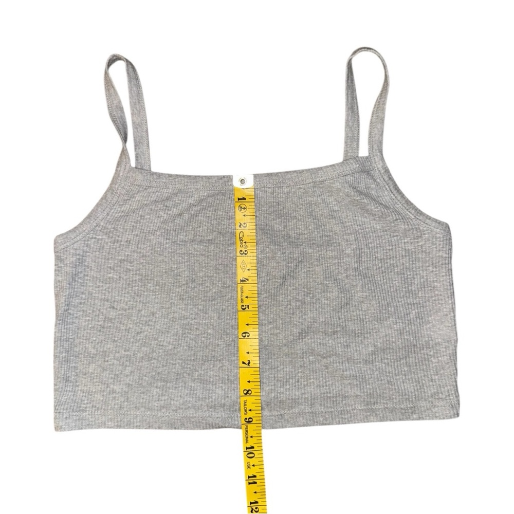 Gray Ribbed Crop Top - Picture 7 of 9